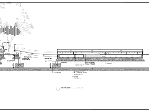  镜面水幕cad节点大样图 