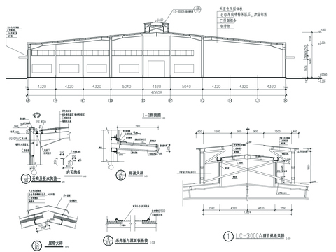 钢构厂房CAD施工图 