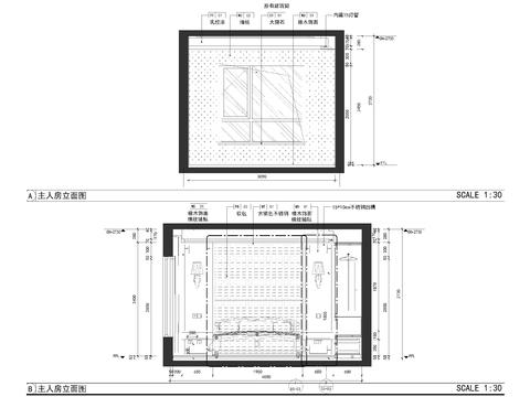  卧室卫生间cad立面图 