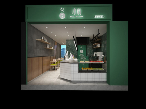  奶茶店cad施工圖 