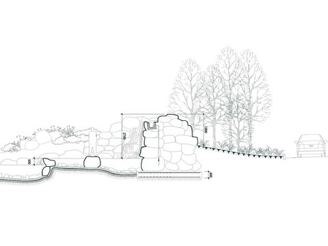  假山平立面节点大样 