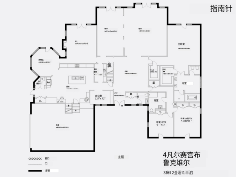  三层别墅布局平面施工图 