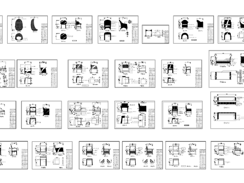  藤椅沙发cad图库 