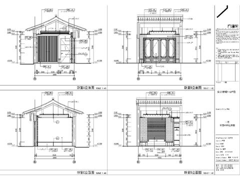  中式别墅装修施工图 