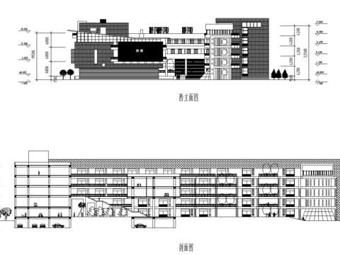 教学楼建筑cad施工图 
