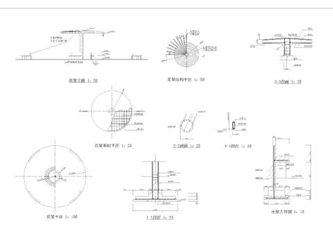  花架cad节点大样图 