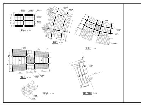  种植池铺装及残坡CAD节点大样 