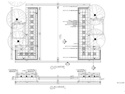  中軸鏡面水景cad施工圖 