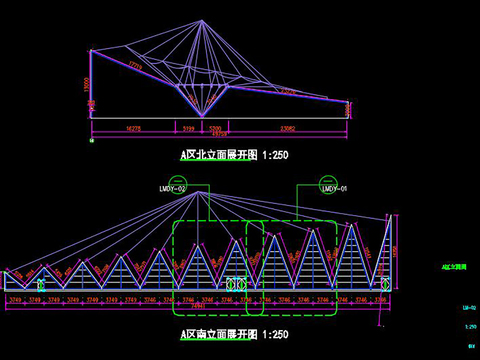  点式玻璃幕节点大样 