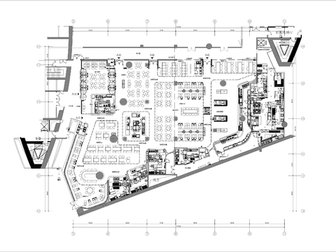 综合美食城cad平面图 