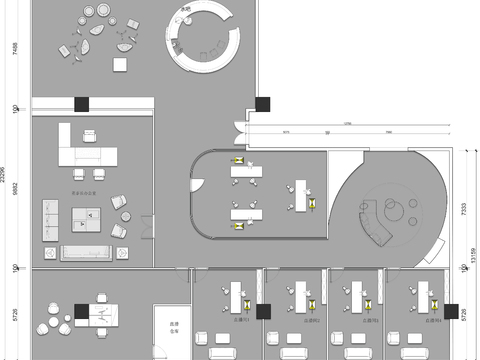  直播间 网红直播间cad平面图 