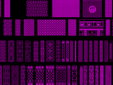  中华传统雕花设计cad施工图 