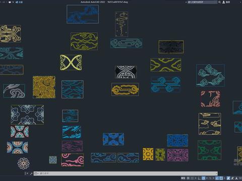  CAD中式祥云图案cad图库 