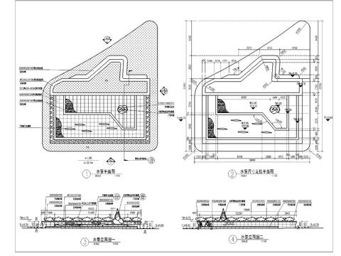  水景雕塑cad平面图 