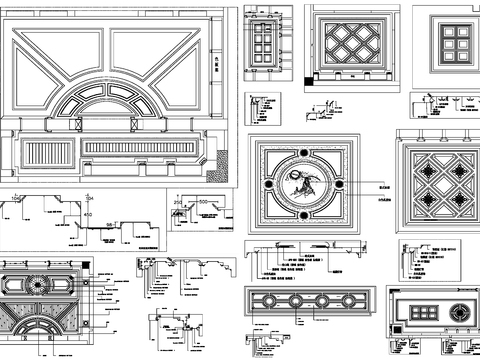  天花吊顶详图剖面大样设计cad图库 