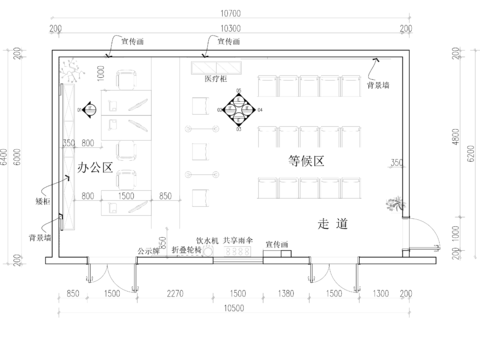  旅游服务大厅cad平面图 