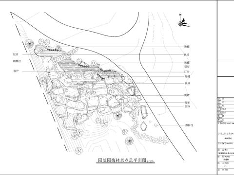  園博園梅林cad施工圖 