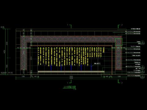  涌泉水景景墙cad详图 