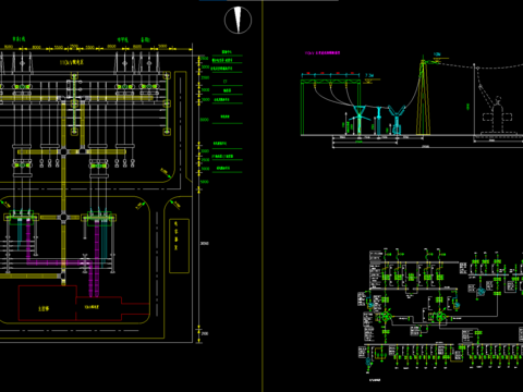  降压变电站cad施工图 