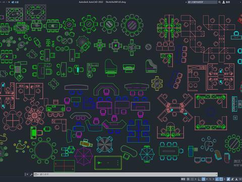  常用餐桌办公桌CAD图库 