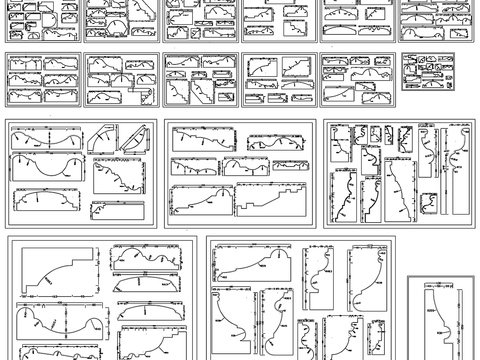  整木标准线条刀型石线CAD图库 