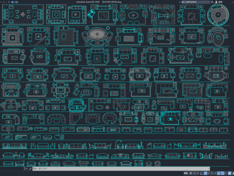  CAD平面沙发cad图库 
