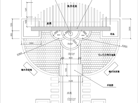  现代浮雕叠泉水景喷泉节点大样 