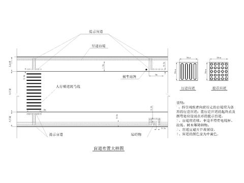  道路盲道布置cad大样图 
