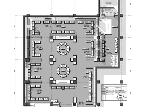  500㎡珠宝专卖店cad平面图 