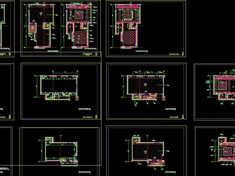  餐厅包间平面cad施工图 