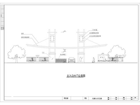  小區(qū)入口大門CAD施工圖 