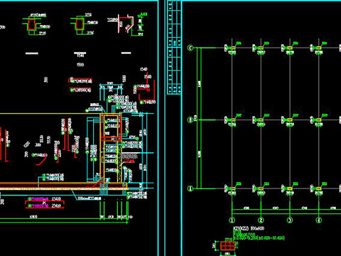  水厂网格絮凝斜管沉淀池池底节点大样 