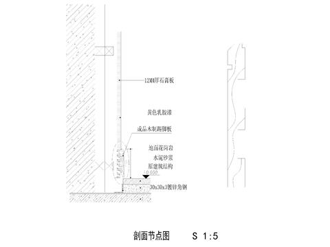  木踢脚线节点大样图 