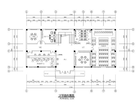  黨群中心cad施工圖 