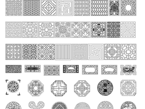  中式雕花 CAD图库 