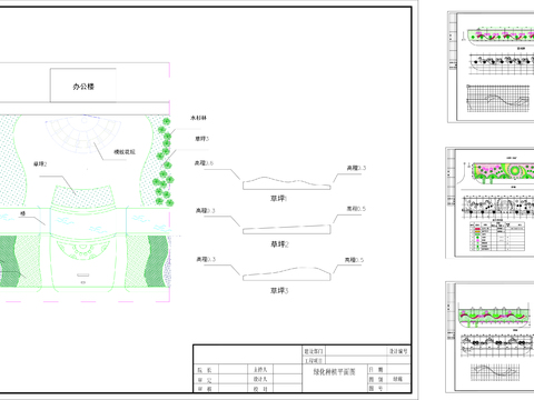  道路綠化cad平面圖 