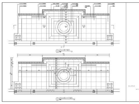  现代跌水水景节点大样图 