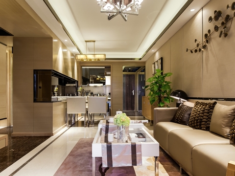  现代轻奢客餐厅样板间CAD施工图 