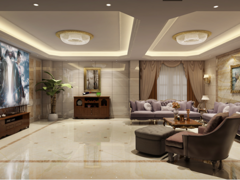  万孚尊园欧式客餐厅卧室CAD施工图 