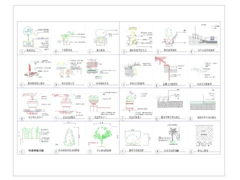  种植设计 施工说明 种植施工做法详图cad大样图 