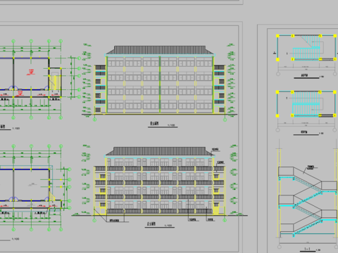  教学楼建筑CAD施工图 