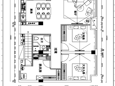  loft公寓整套cad施工图 