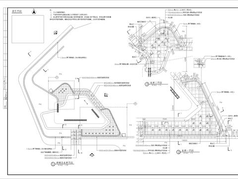  异形水景(弧形小板）CAD施工图 
