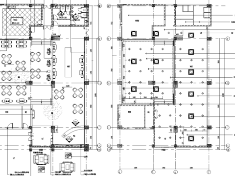  西餐厅cad平面图 