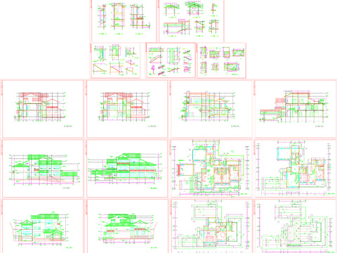  江南民居休闲中心CAD施工图 