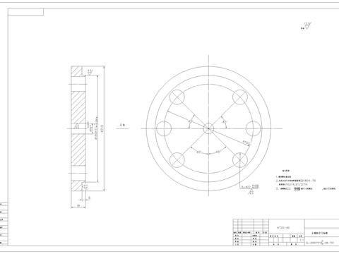  主碟板中口钻模节点大样 