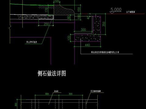  道牙侧石CAD节点大样 