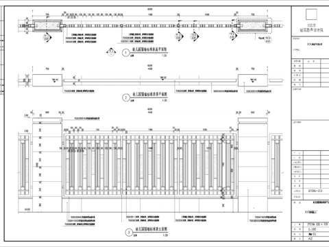  铁艺围墙cad图纸 