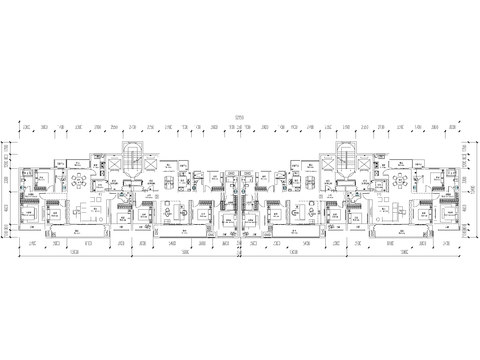  高层住宅户型cad平面图 