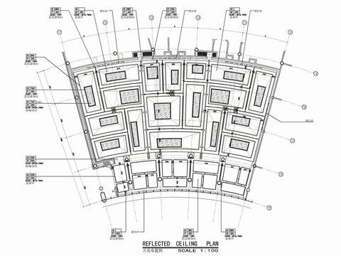  1200㎡宴会厅CAD施工图 